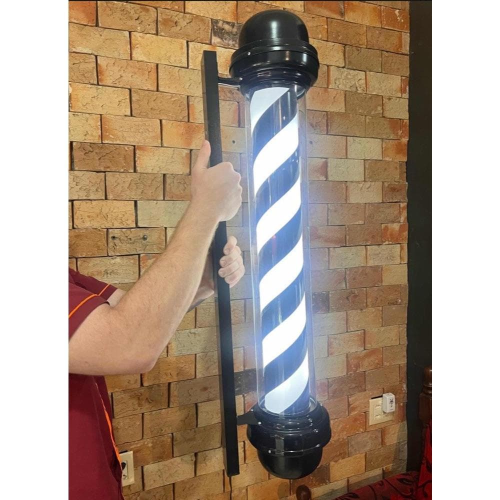Barber Pole  1 Metro Todo Preto Prova D'agua Bivolt