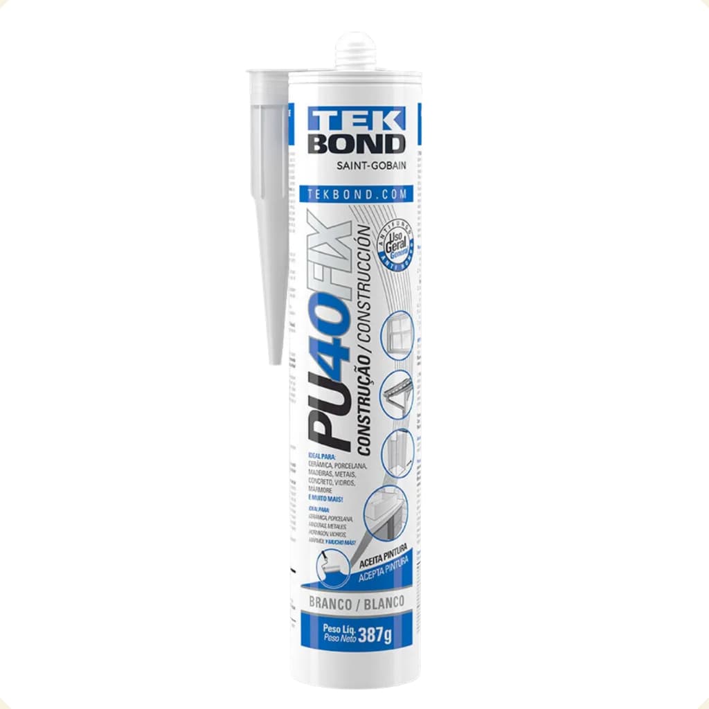 Cola Multiuso PU40FIX TekBond Para Construção Escolha Branco ou Cinza
