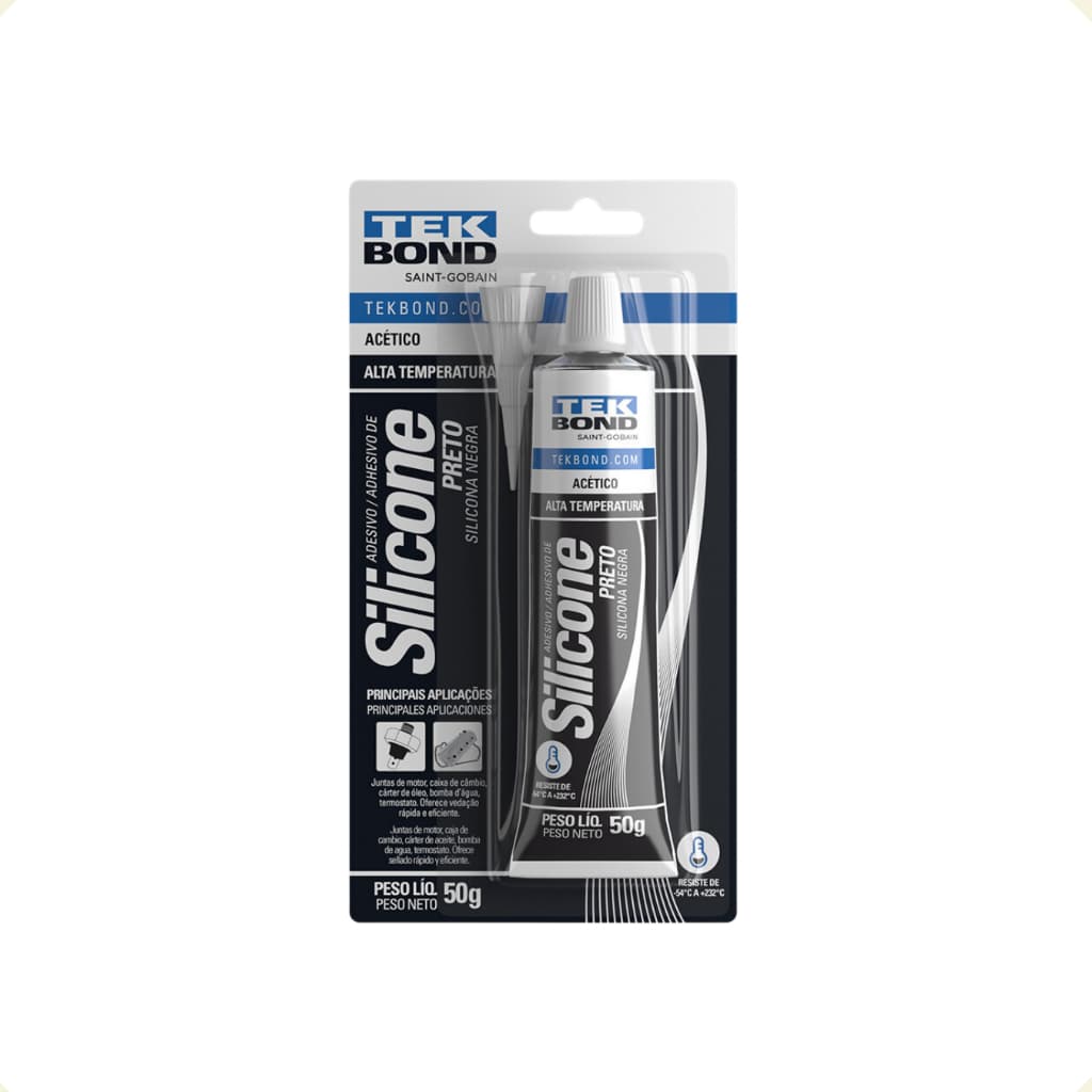 Silicone Acético 50g Preto Para Vedação - Tekbond uso geral