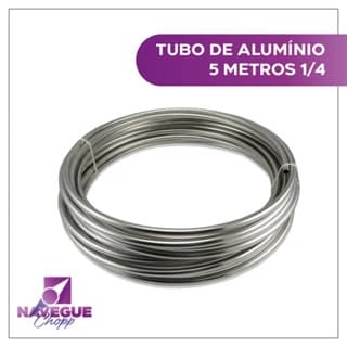 Tubo de Alumínio 1/4 5m para Aquecimento, Resfriamento e Choperias - Flexível"