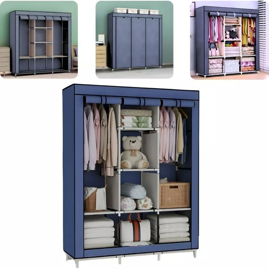 Guarda Roupa Dobrável Organizador De Roupas Portátil Multiuso Armário Organizador de Roupas Sapatos