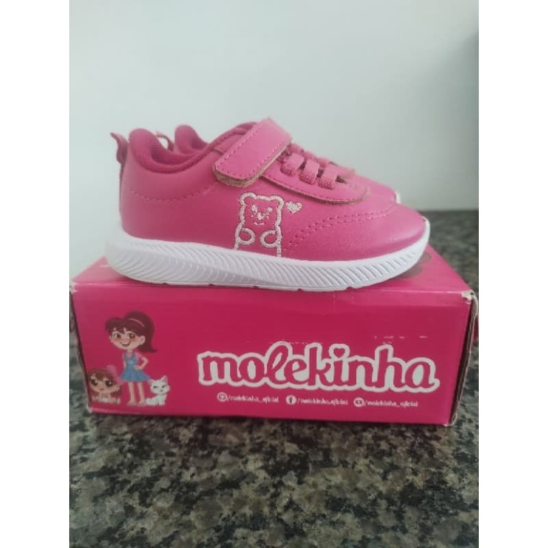 tênis infantil Molekinha detalhe ursinho confortável semi-novo 21