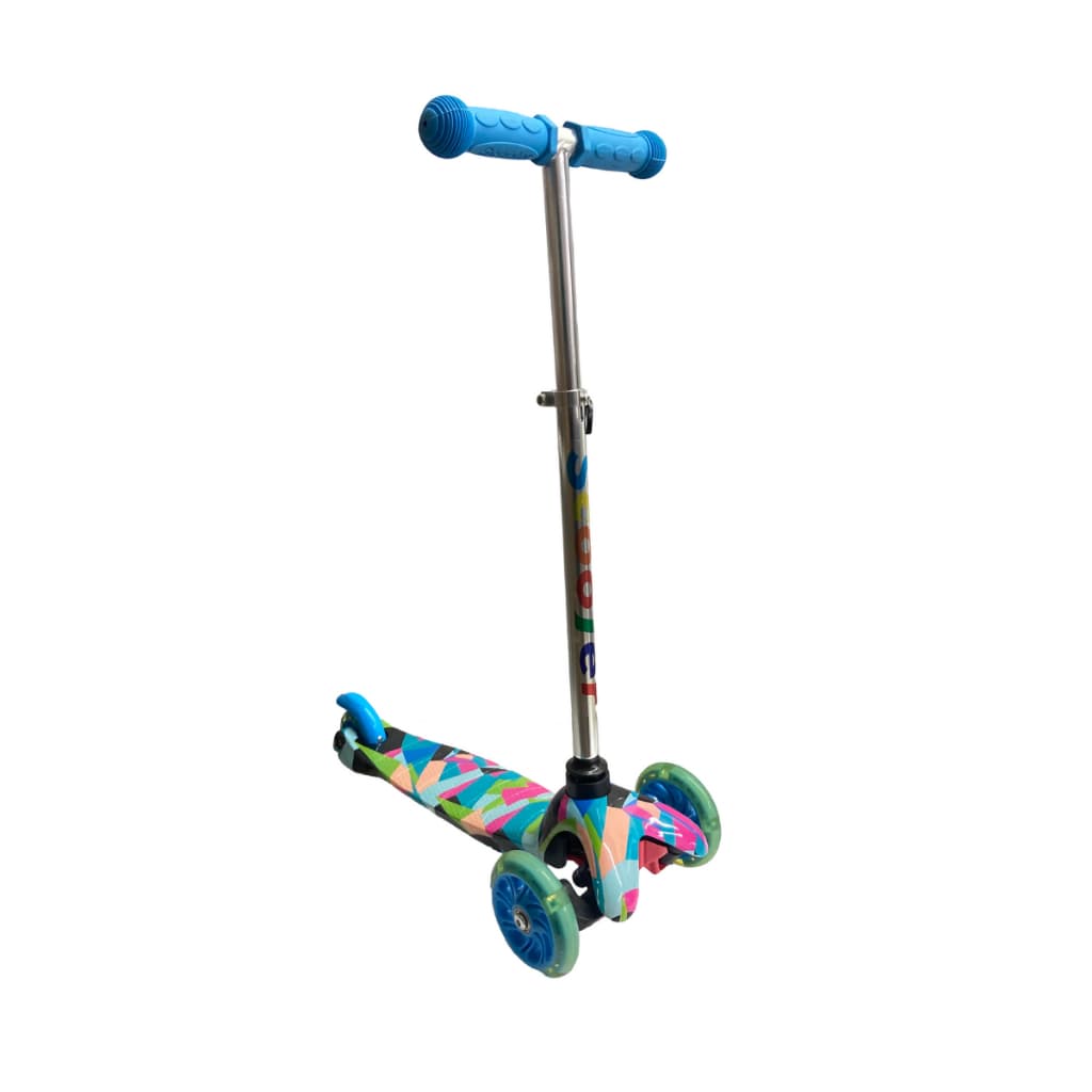 Patinete Infantil 3 Rodas estampado desenhos Dobrável Altura Ajustável C/ Led