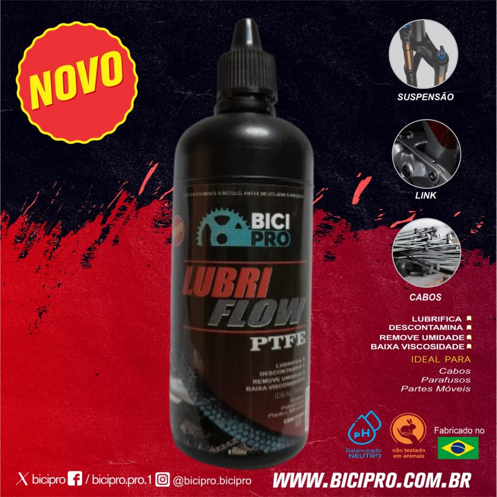 BICIPRO - LUBRIFLOW PTFE 100mL- LUBRIFICANTE PARA STI CAMBIOS CABOS SUSPENSÃO MARCHAS TROCADORES FREIOS