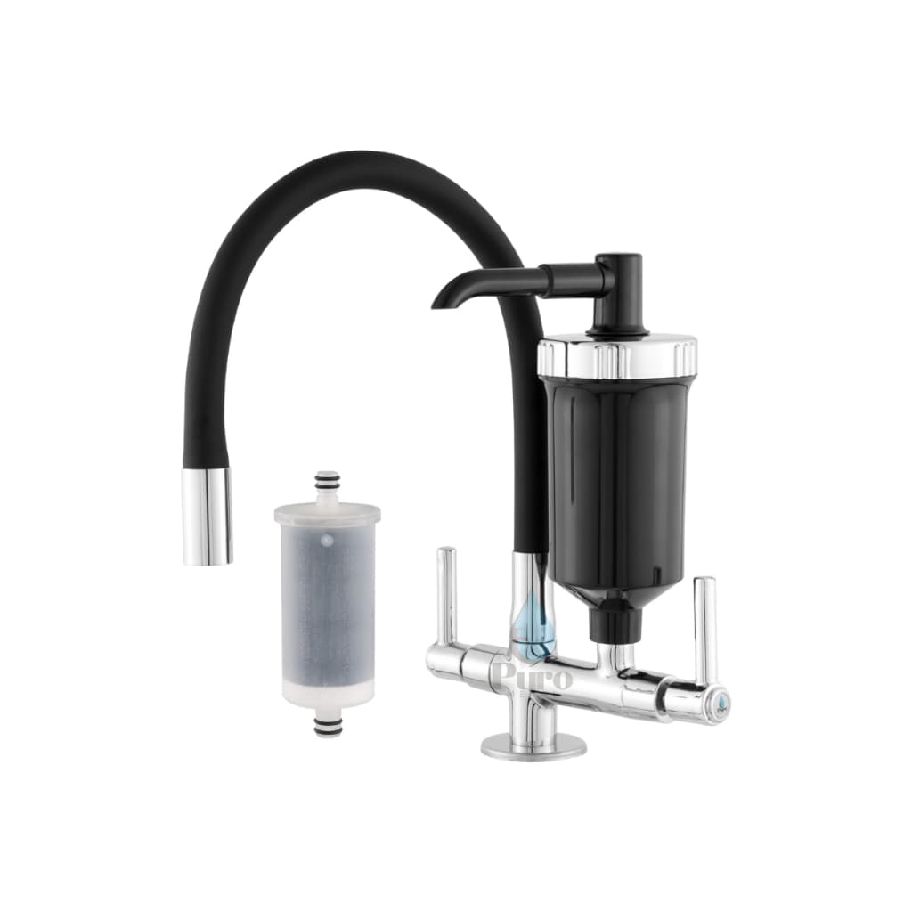 Torneira com Filtro Bancada Preta Gourmet Flexível Mesa Cozinha