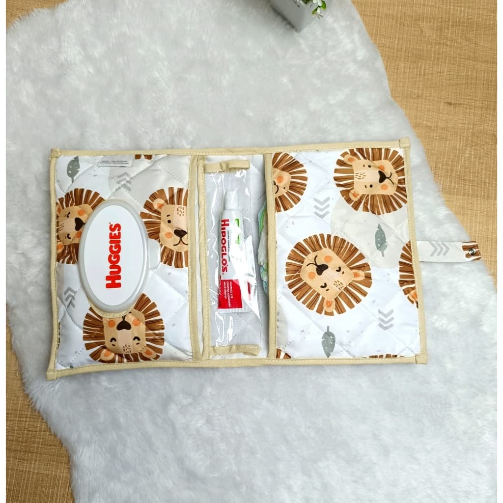 Porta Fraldas Lenço Pomada Bebe Menino Estampas Portátil