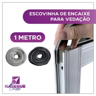 Escova de Encaixe de Vedação para Trilho de Alumínio - Uso em Porta, Janela e Box de Vidro