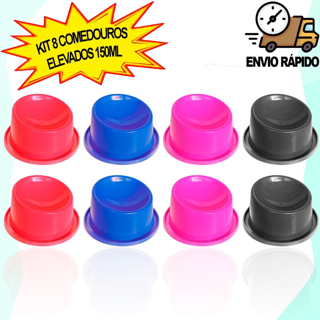 Comedouro Ergonômicos Para Gatos 150ml PetShop Pet Shop 8 Unidades Comedouro Elevado Gato