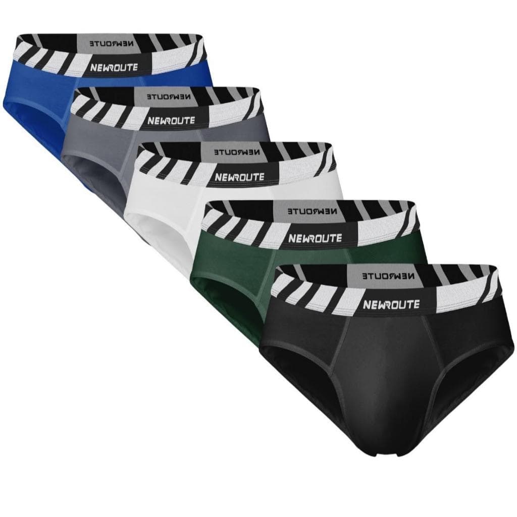 Kit 5 Cuecas Slip Algodao Modelo Cueca Comum com Elastico