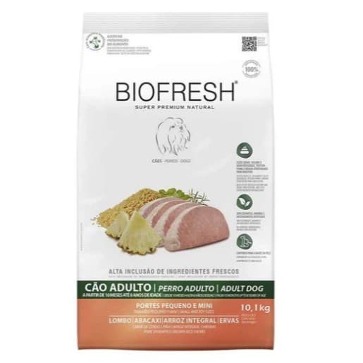 Ração Biofresh Cães Adultos Mini e Pequeno Lombo e Abacaxi 10,1kg