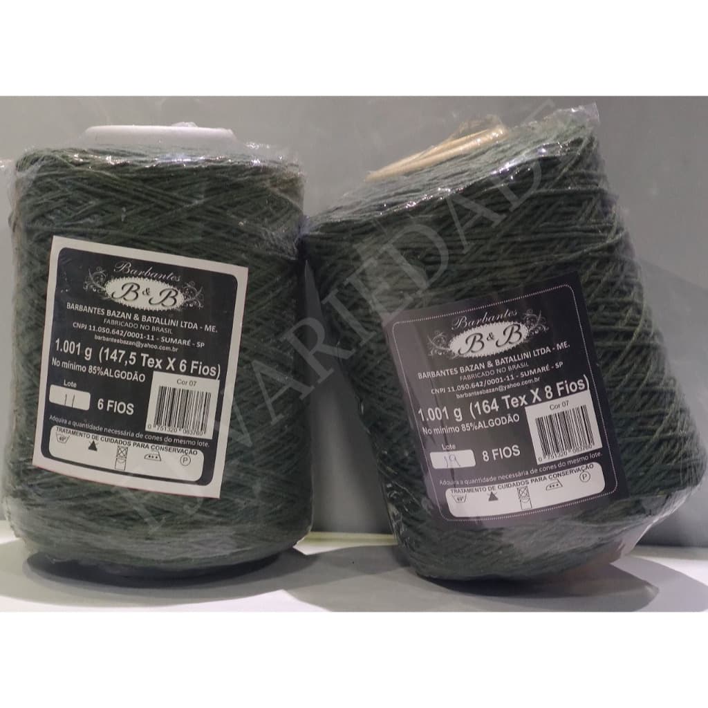Barbante B&B Verde Musgo 6 Fios 1kg/1000mts Envio Imediato!!