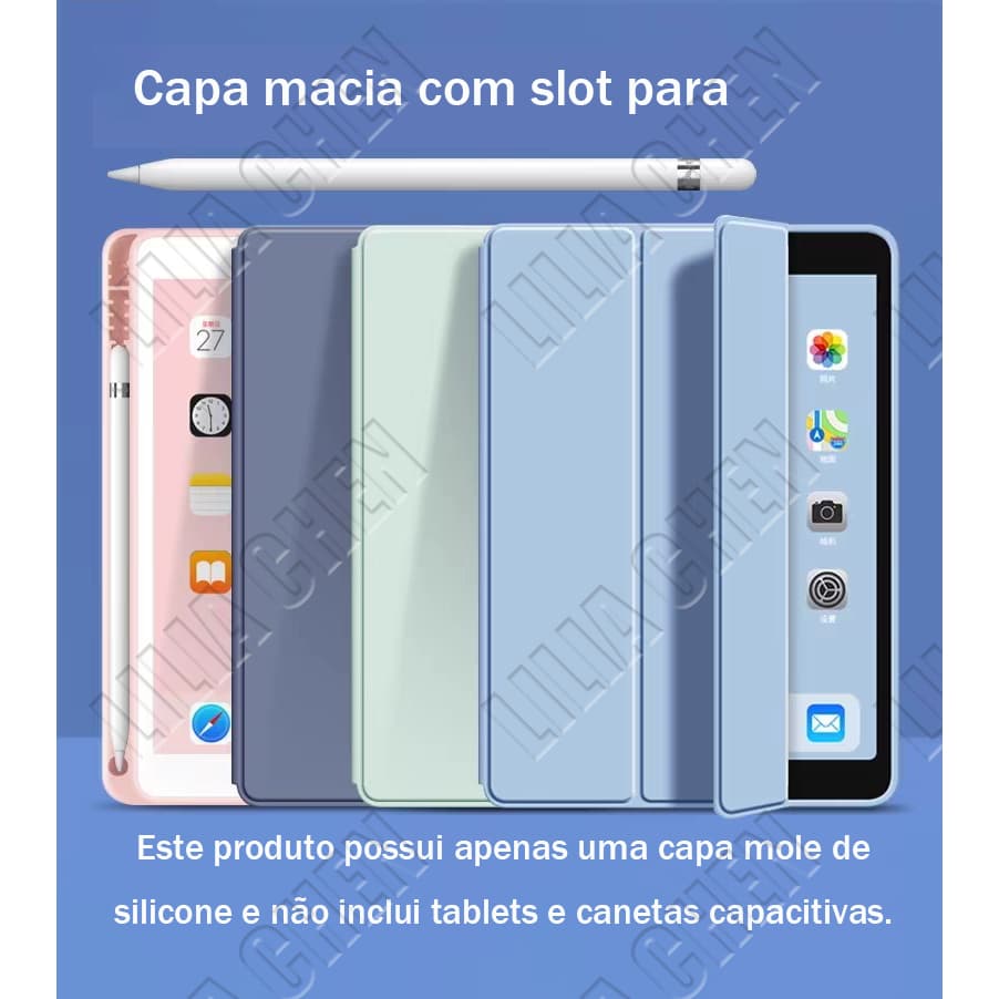 ATALHOBR Capa protetora silicone com slot para caneta para iPad Air4/Air5/Air6/Air11 10.9 Polegadas