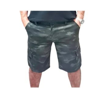Bermuda Jeans masculina Cargo Camuflada exército