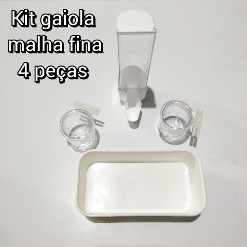 Kit38 - 1 Comedouro Automático Sertão + 1 Banheira Leitosa Quadrada P 250ml + 2 Porta Vitaminas Cristal M