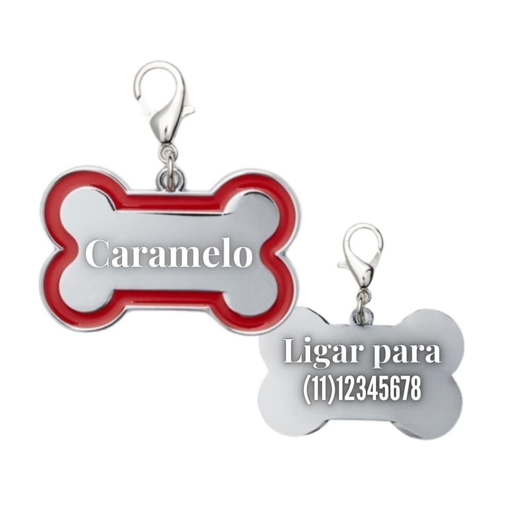 Placa de Identificação Pet Plaquinha Pingente personalizado Com numero do Dono Cachorro Cão Gato