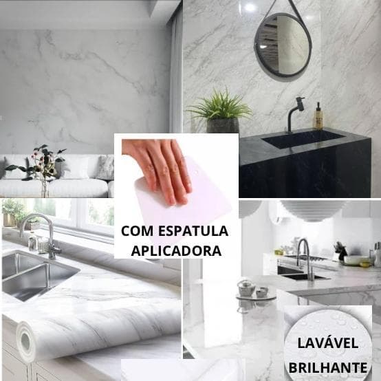 Papel de parede Adesivo mármore Lavável Banheiro, Box, Cozinha