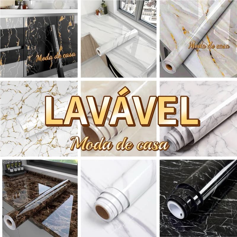 papel de parede Adesivos para cozinha 4,5 Metro x 60 cm Resistente a Agua/Óleo material lavável