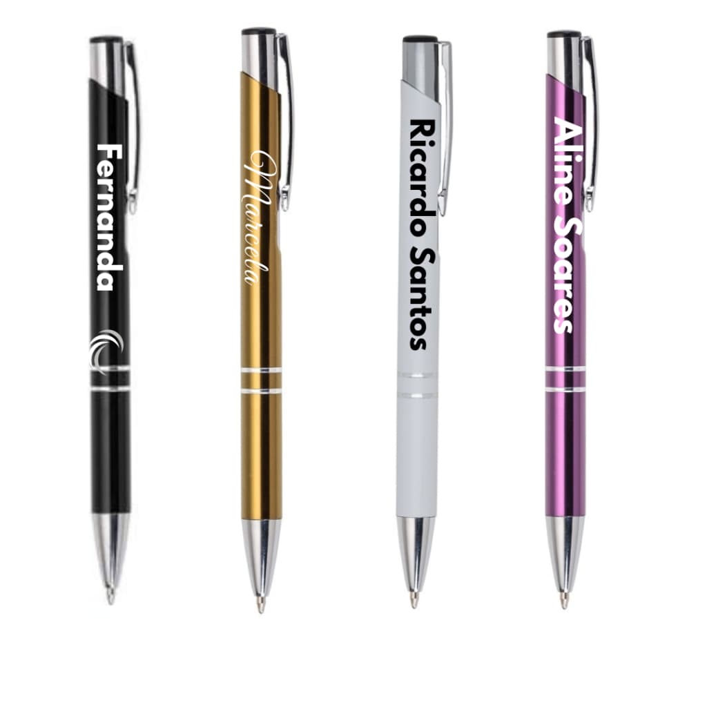 Kit 12 Canetas Personalizadas Com seu Nome Metálica Com Gravação A Laser Qualidade Premium