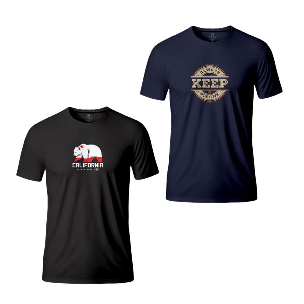Kit 2 Camisas Camisetas Masculinas P ao GG e Plus Size G1 ao G9 Malha 100% Algodão