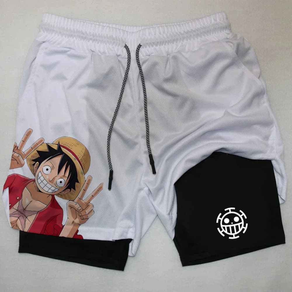 Short de Compressão 2 em 1 Academia One Piece Anime