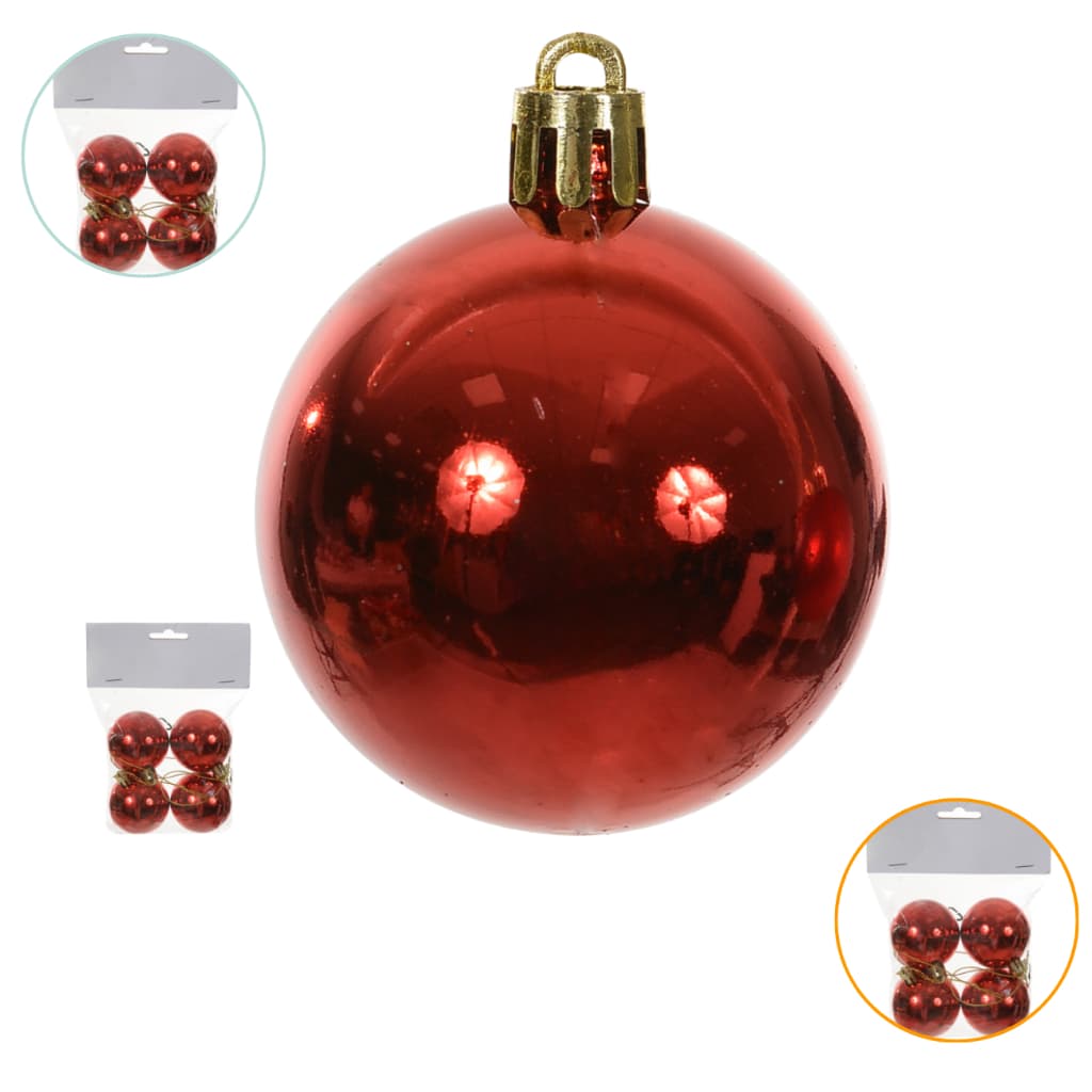 Kit 4 Bolas Vermelha Para Árvore De Natal Grande 5cm Lisa Enfeite De Arvore De Natal Bola De Arvore