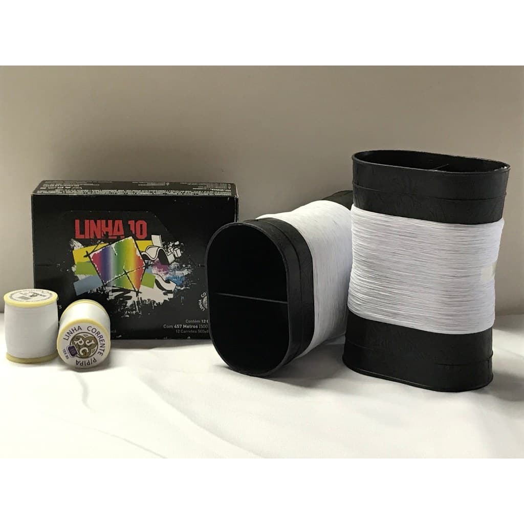 Kit Lata Porta Linha Corrente de Pipa Pipeiro com 500 Jardas - ESCOLHA A COR
