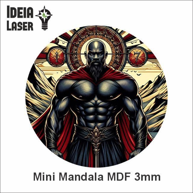 Exu 7 Montanhas - Mini Mandala MDF - Arte Estilo Vitral