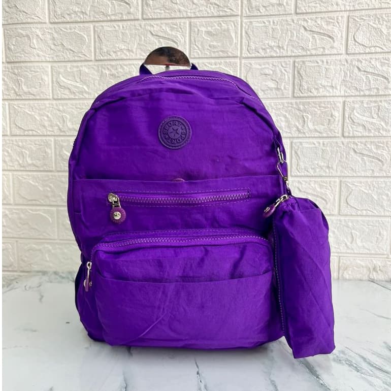 Mochila Casual  Moda Nylon Pano Escolar Feminina Leve Cor Sólida Simples Viagem Média