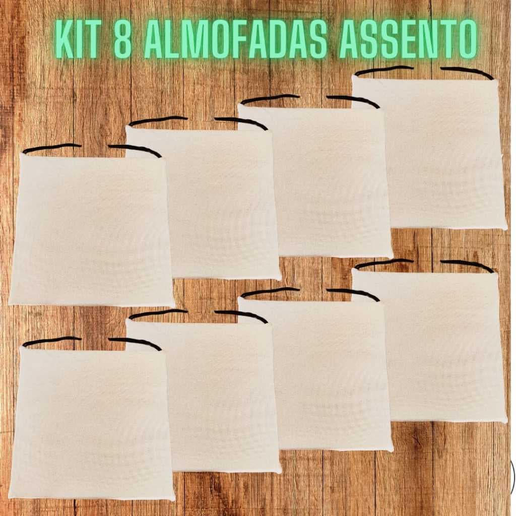Kit 8 Almofadas de Assento Para Cadeiras Tecido Suede - 8 peças varias cores