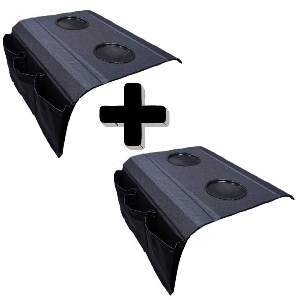 Kit 2 Esteiras Porta Copo e Controle Para Braço de Sofá Bandeja Flexível Suporte