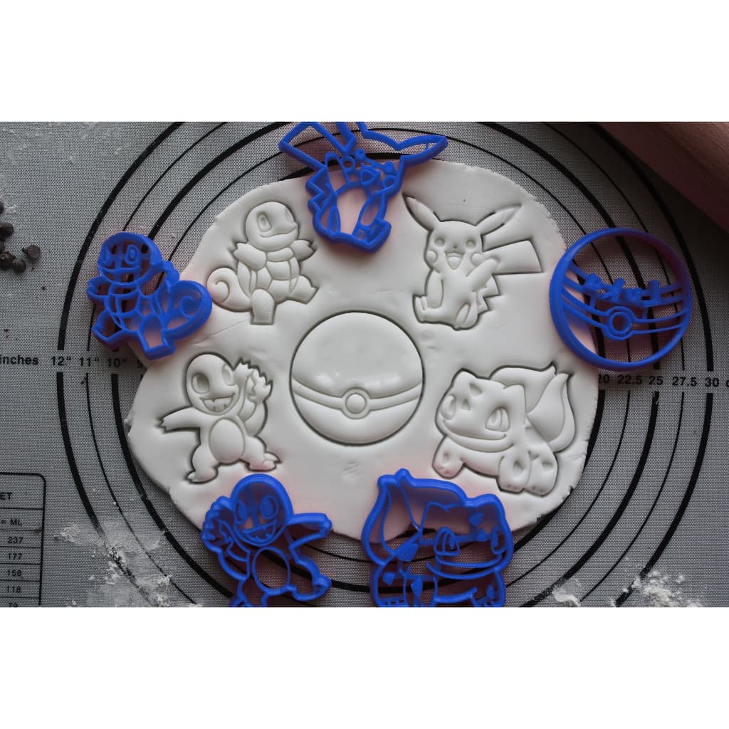kit 5 Cortador de Biscoito Pokemon Pasta Americana Biscuit