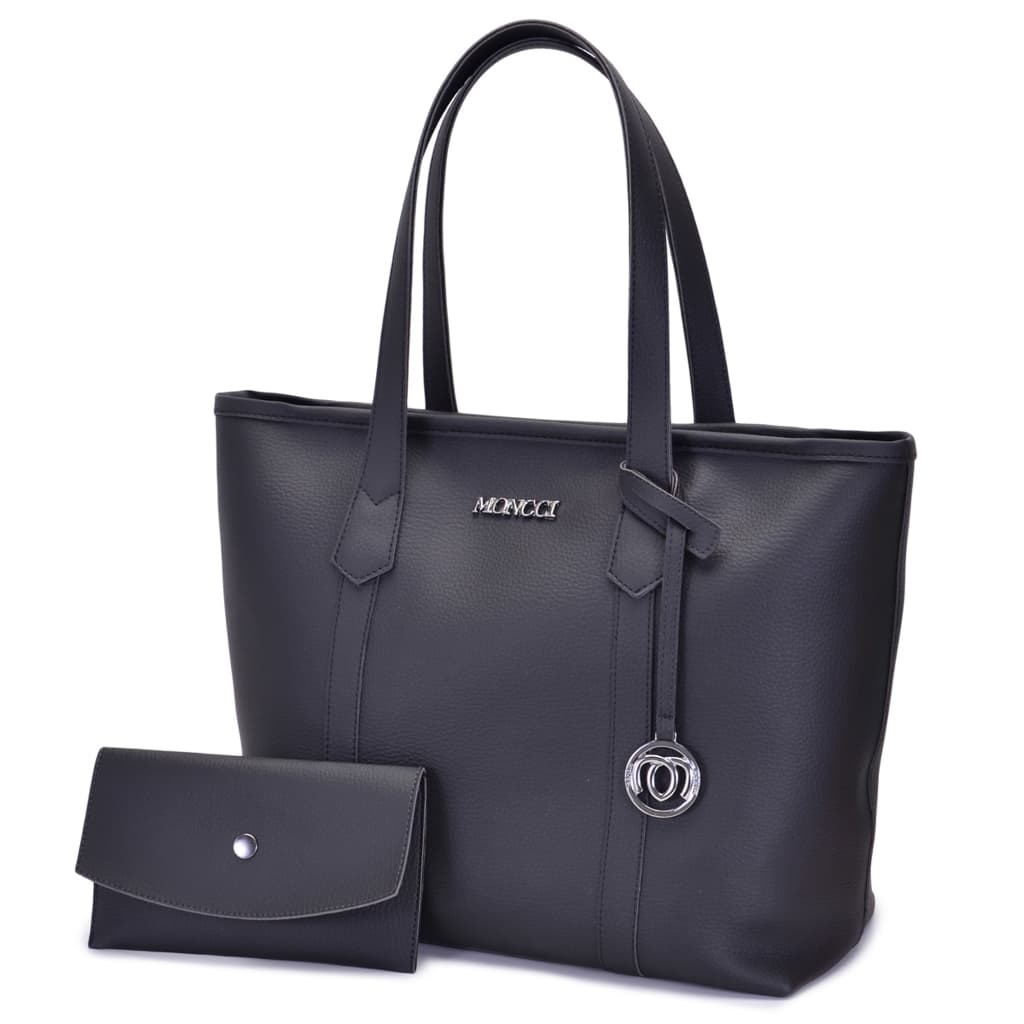 Bolsa Feminina Moncci de Ombro Grande Cabe notebook fechamento zíper com carteira faculdade trabalho