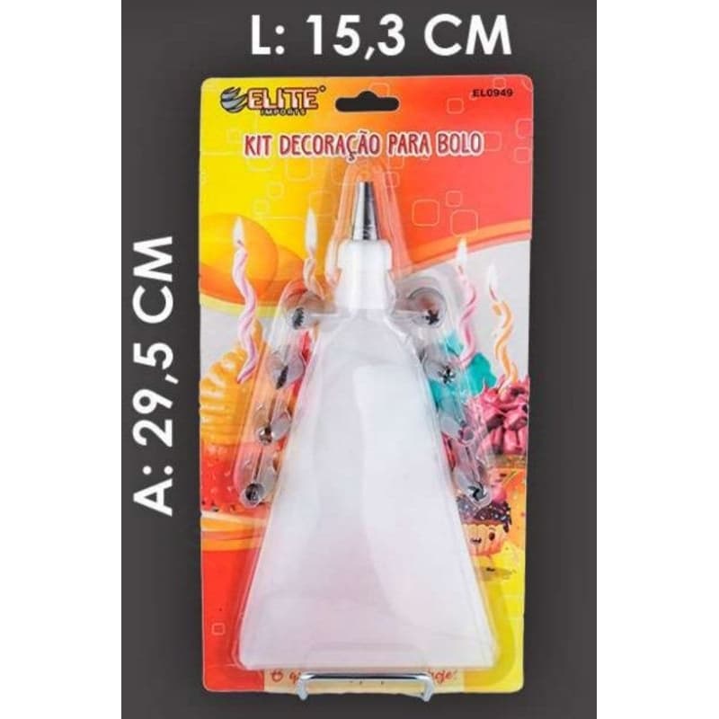 Kit Decorador de Bolo - Bisnaga Decorador + 9 Bicos Diferentes
