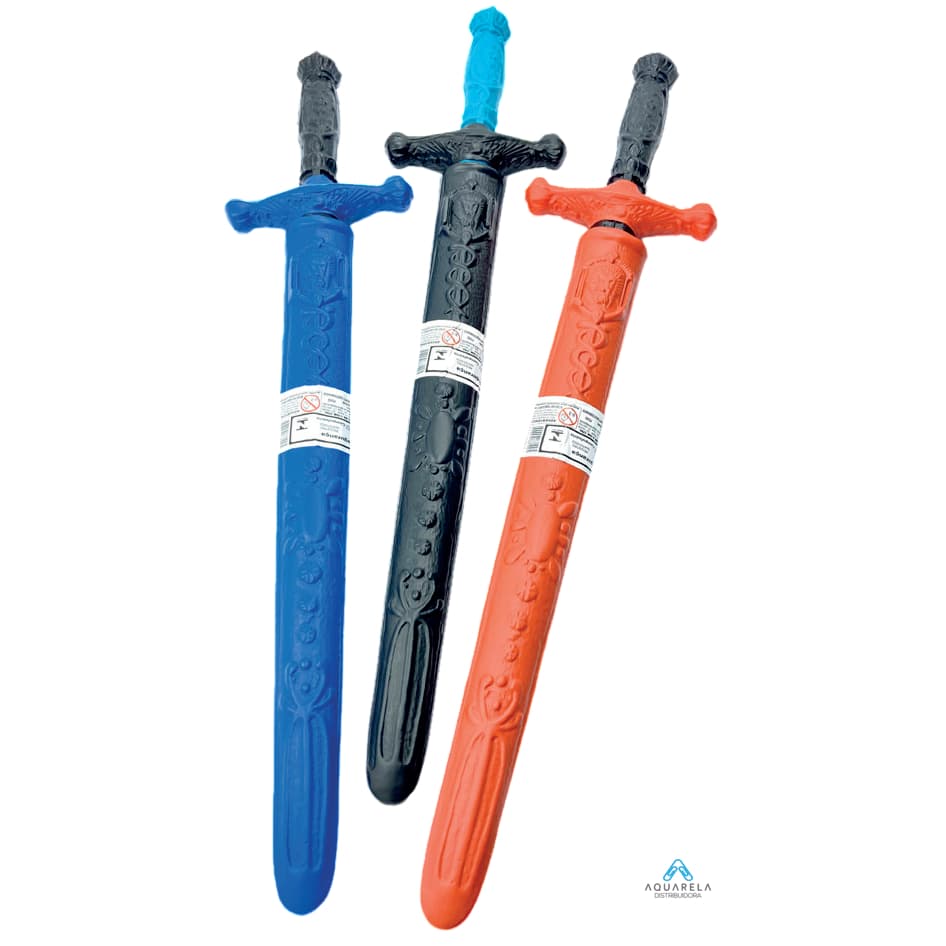 KIT COM 10 UND ESPADA PLASTICA 60 CM COM BAINHA, BRINQUEDO DIA DAS CRIANÇAS