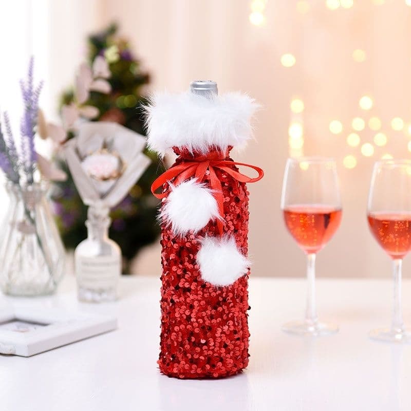 Decorações de Natal capas de garrafas de vinho