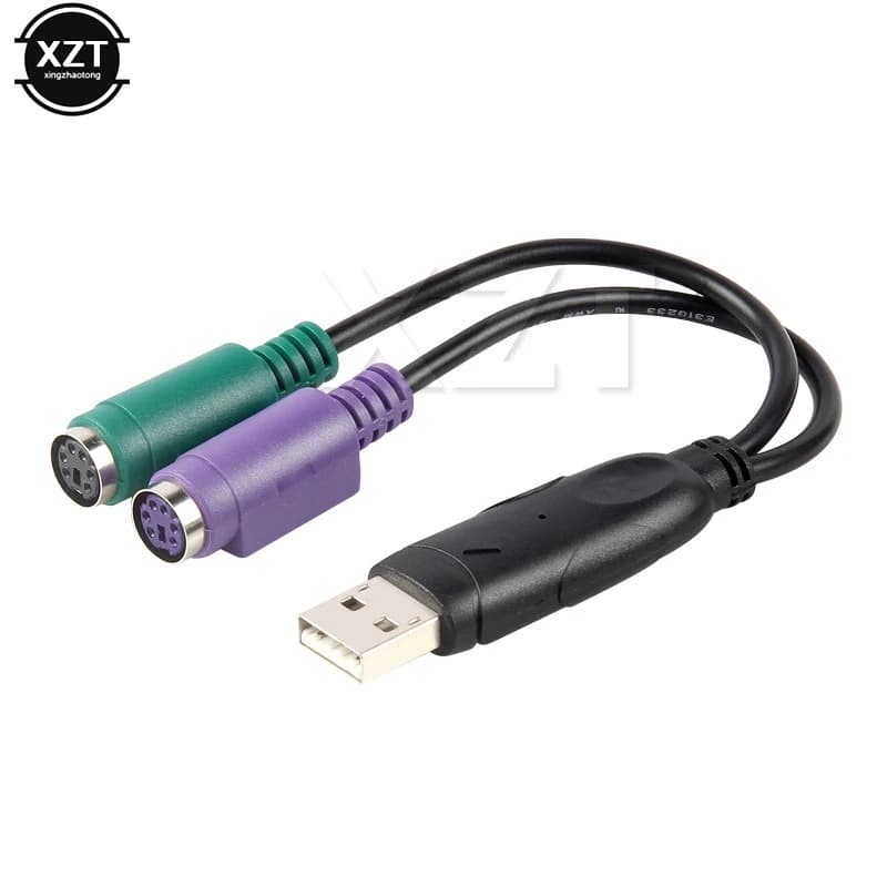 Cabo Adaptador Usb 2 Portas Ps2 P/ Teclado E Mouse