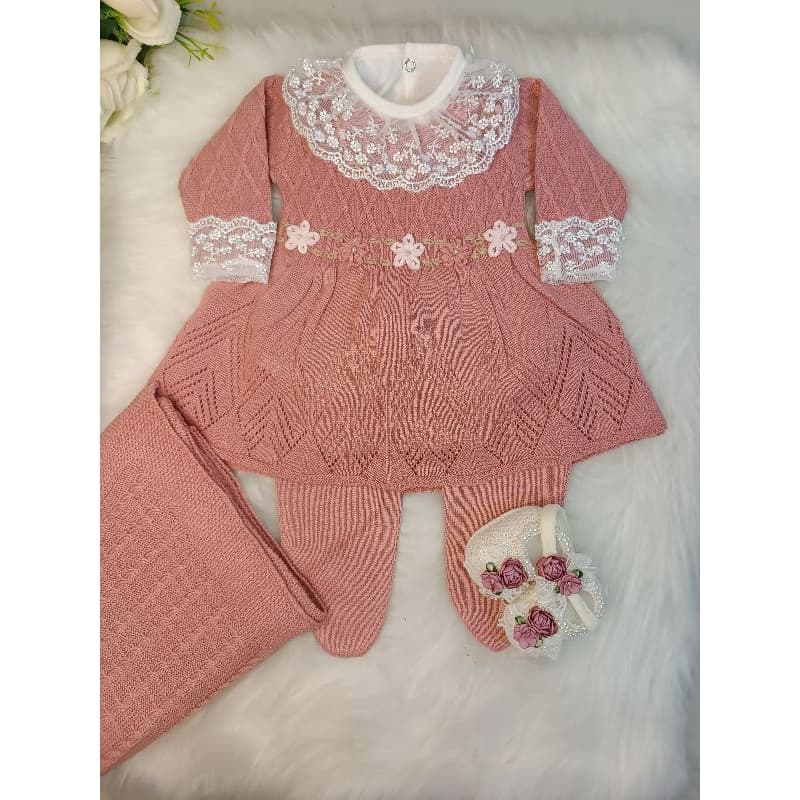 kit maternidade menina tricô luxo