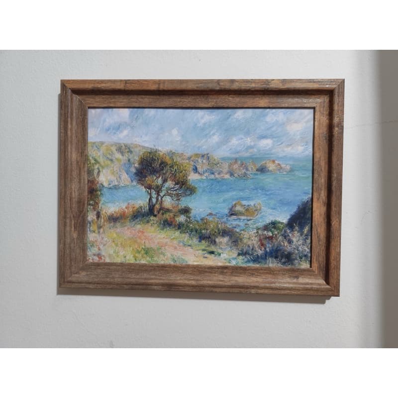 Quadro decorativo arte / pintura clássica - View at Guernsey (1883) - Pierre-Auguste Renoir - Madeira com Vidro