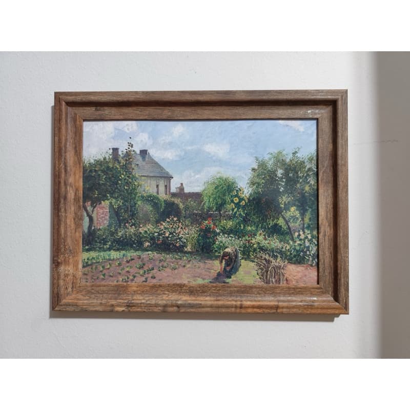 Quadro decorativo arte / pintura clássica - The Artist's Garden at Eragny (1898) - Camille Pissarro - Madeira com Vidro