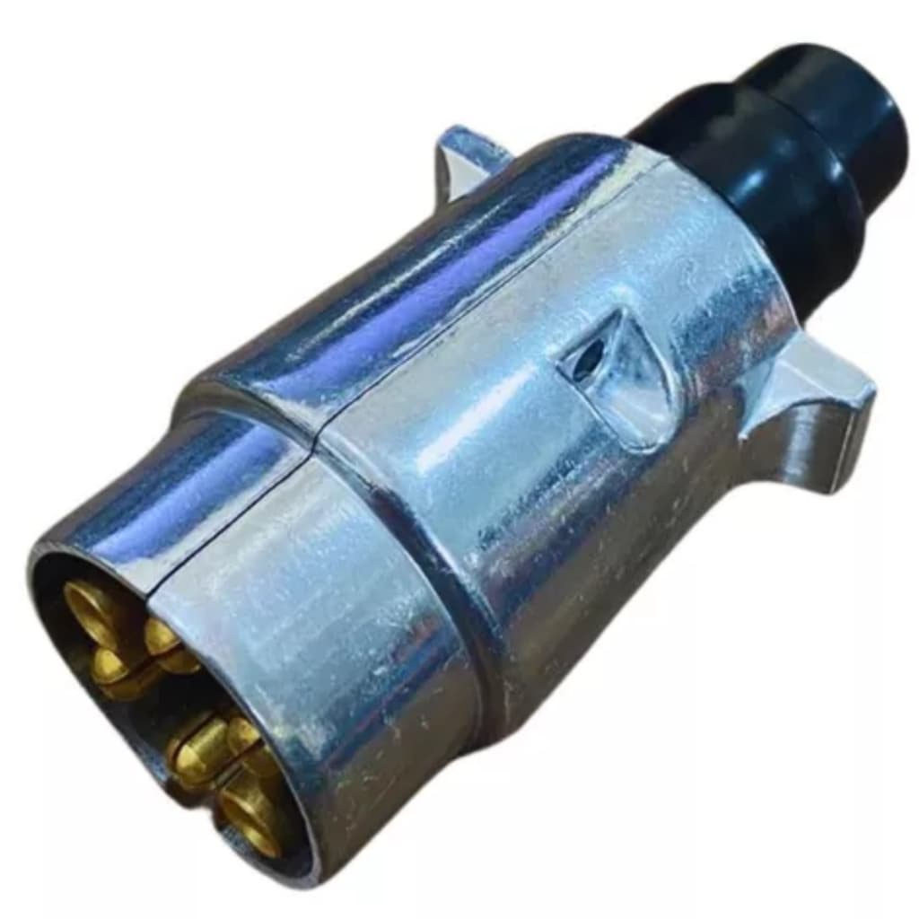 Tomada Plug Macho 6 Polo Cobre Engate Rabicho Carretinha Reboque Trailers Carro Engate