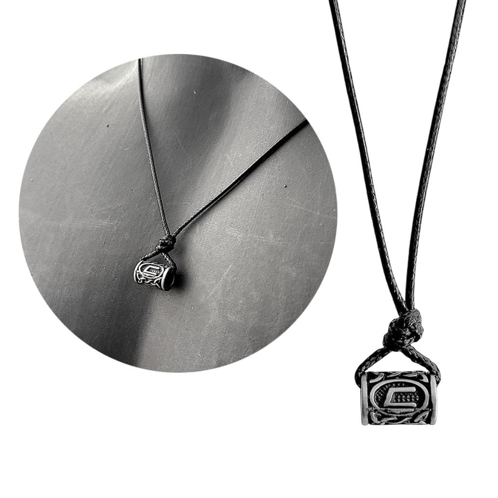 Colar Viking Runa Couro Cordão Mjolnir Cord Hommer Odin Aço Inox
