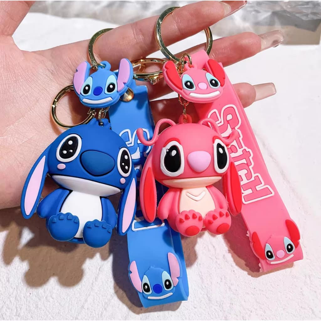 Chaveiro Stitch ou Angel Grande Premium com pingente- Unidade