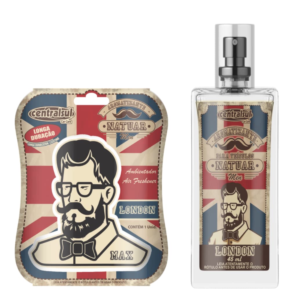 Centrasul Kit London Aromatizante Miniatura Men e Perfume Automotivo Odorizador