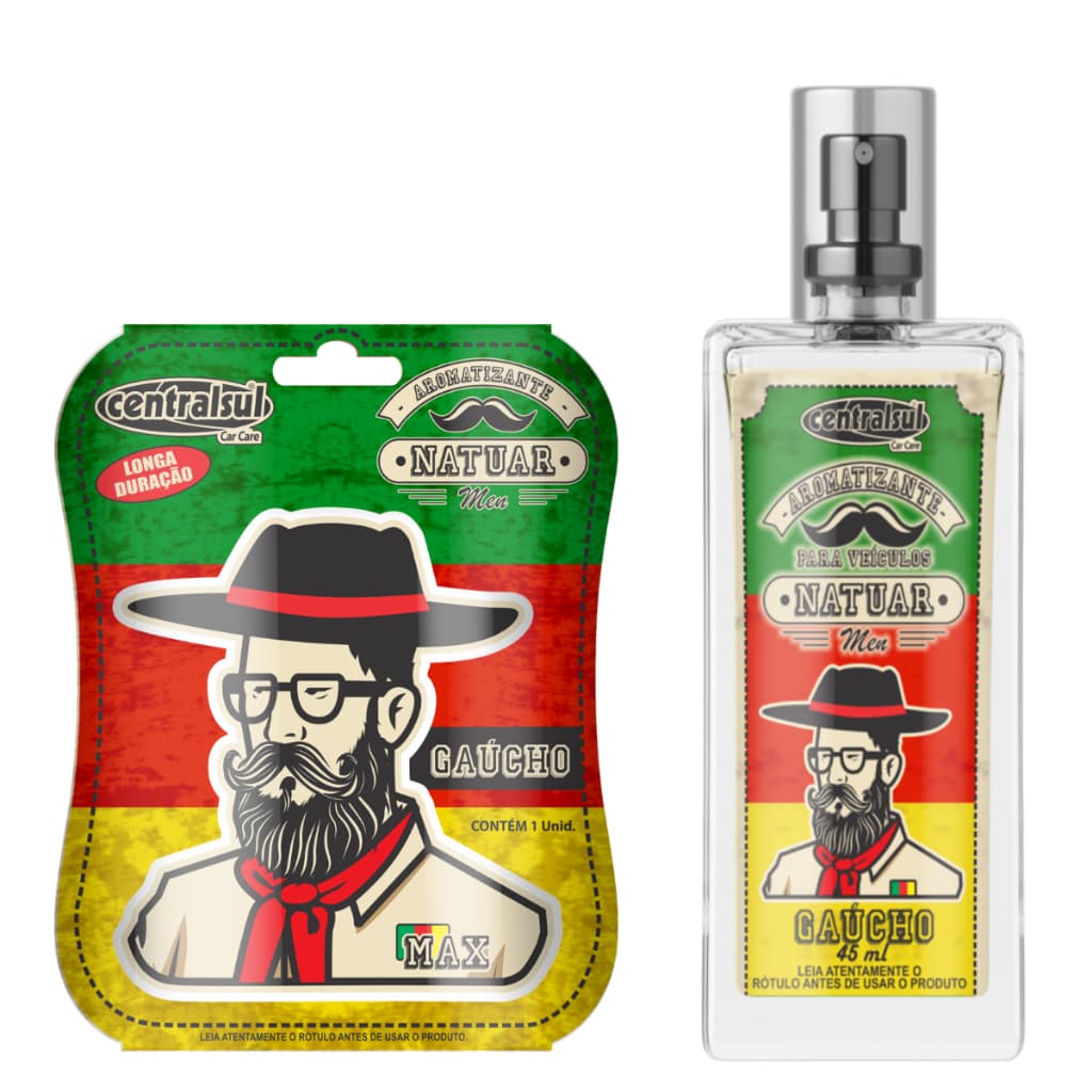 Centrasul Kit Gaúcho Aromatizante Miniatura Men e Perfume Automotivo Odorizador