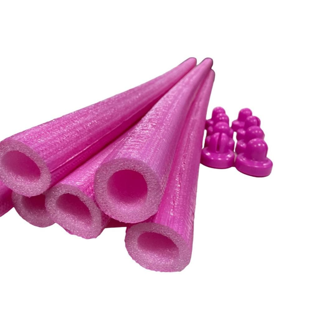Kit 6 Isotubos Rosa Pink + 6 Ponteiras Cama Elástica / Pula Pula