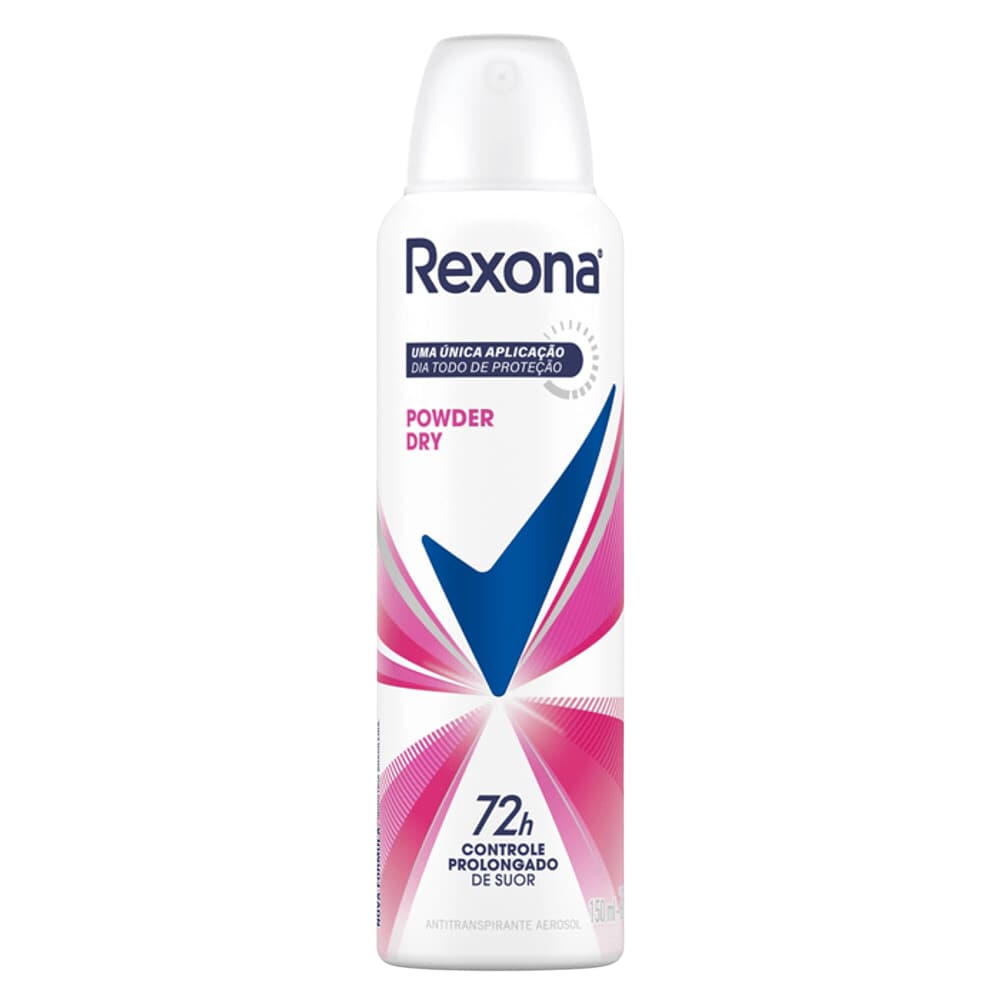 Desodorante Rexona Powder Dry Feminino 150ml | Aerosol Jato Seco | Antitranspirante 72h Proteção