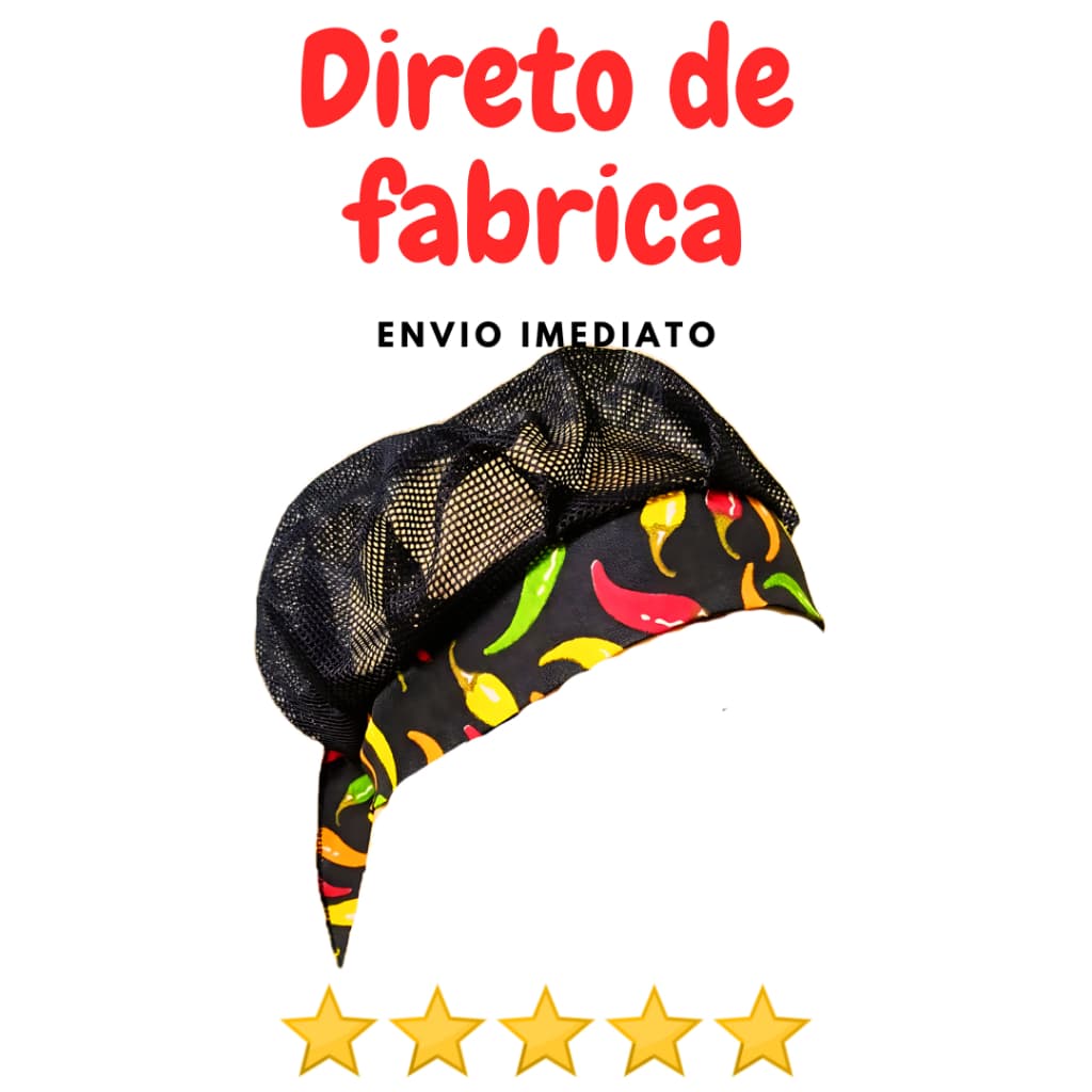 Touca de Cozinha   Com Estampa de Pimentinha