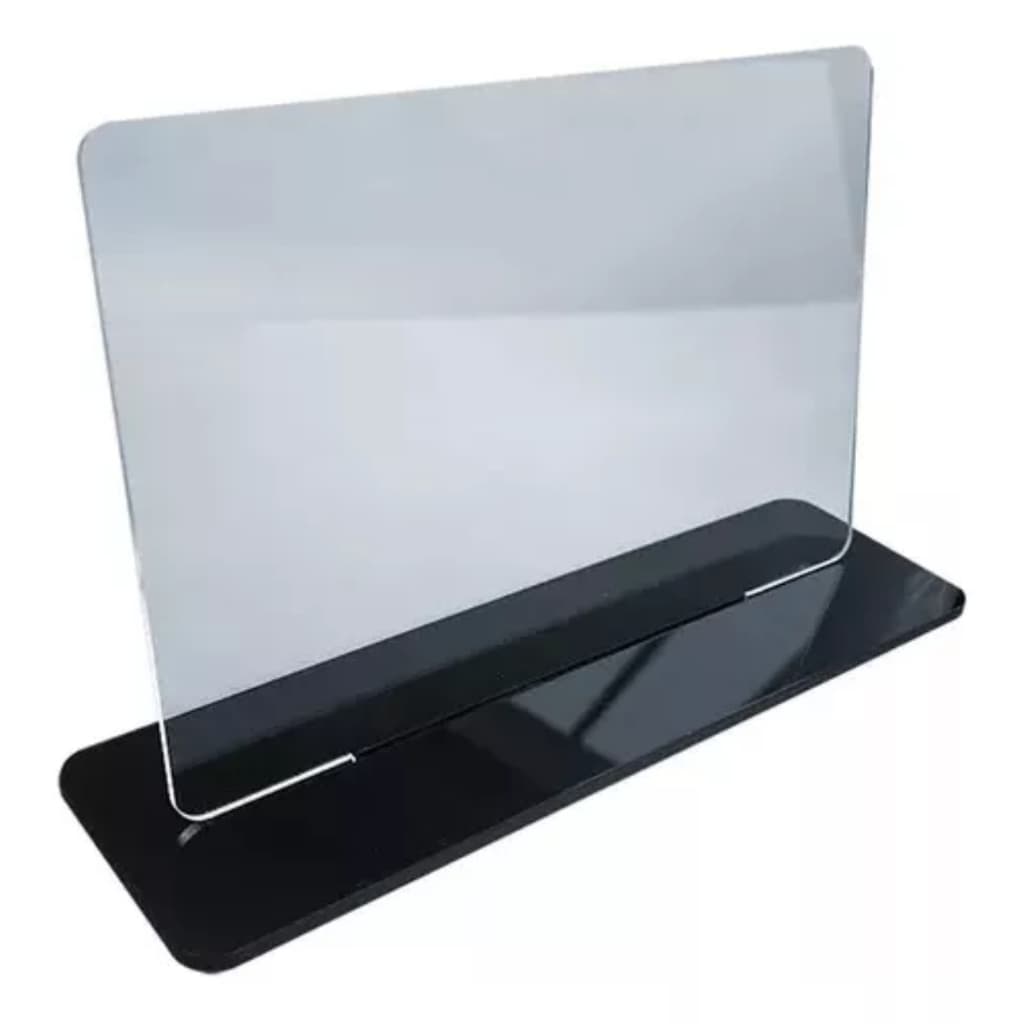 Troféu Acrilico Cristal Retangular Horizontal 10x15cm base Preta Para Personalização Fácil Rapido