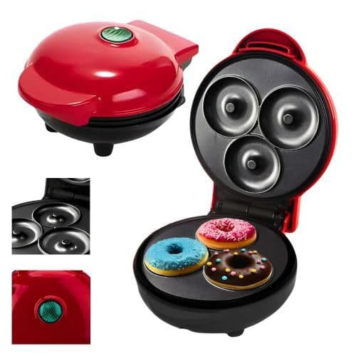 Máquina De Donuts Mini Faz 3 Rosquinhas Confeitaria Waffle