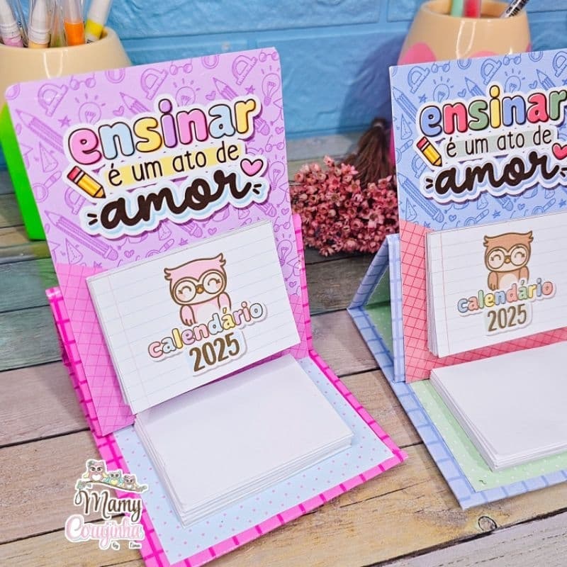 Mini Calendário com bloquinho de anotações